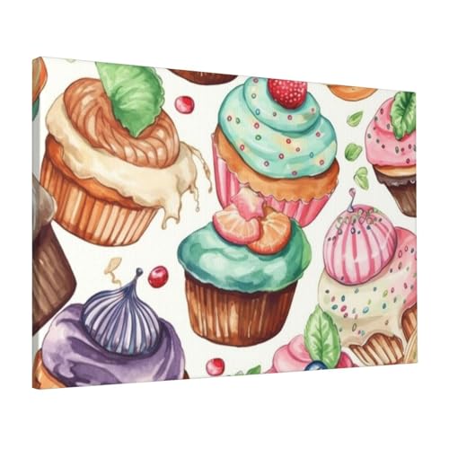 Impression sur toile muffins en sucre et beignets HD, cadre déco salon et chambre 40x60