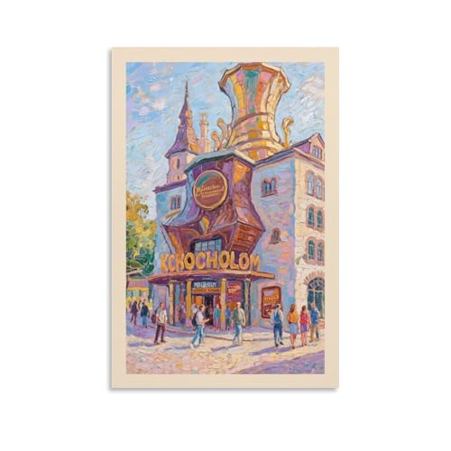 TSIDDKA Cologne Germany Chocolate Museum Urban Oil Living Bed Room Decor Modern Aesthetic Wall Art Posters Gift For Friend Unframe-style 08x12inch(20x30cm)
