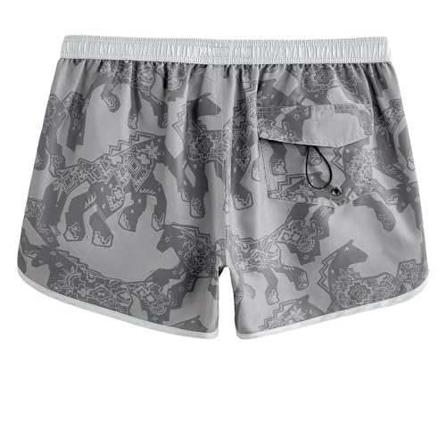 Image of maamgic Mens Boys Short 80s 90s Vintage Swim Trunks with Mesh Lining Quick Dry Swim Suits Board Shorts