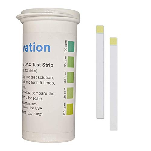 Low Level Residual Quaternary Ammonium (QAC, Multi Quat) Test Strips, 0-100 ppm [Vial of 100 Strips]
