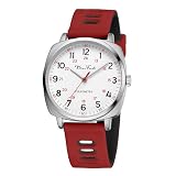 Diaofendi Waterproof Nurse Watch for Medical Professionals,Women Men, 24 Hour with Second Hand, Military Time Easy to Read Dial (Silver-Red Black)