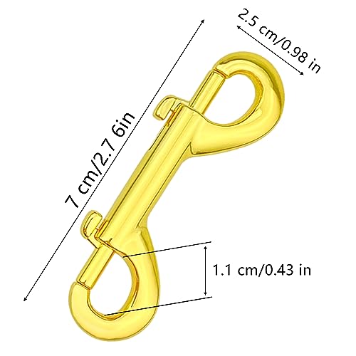 6 Pcs Double Ended Bolt Snap Hook, Zinc Alloy Double Dog Lead Metal Clips Lightweight Dog Lead Hook for Dog Leash Key Chain (Gold) - Image 2