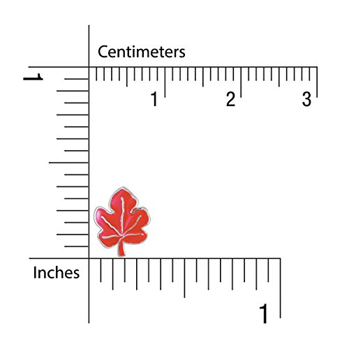 WithLoveSilver 925 Sterling Silver Cute Enamel Red Maple Leaf Canada Stud Earrings4
