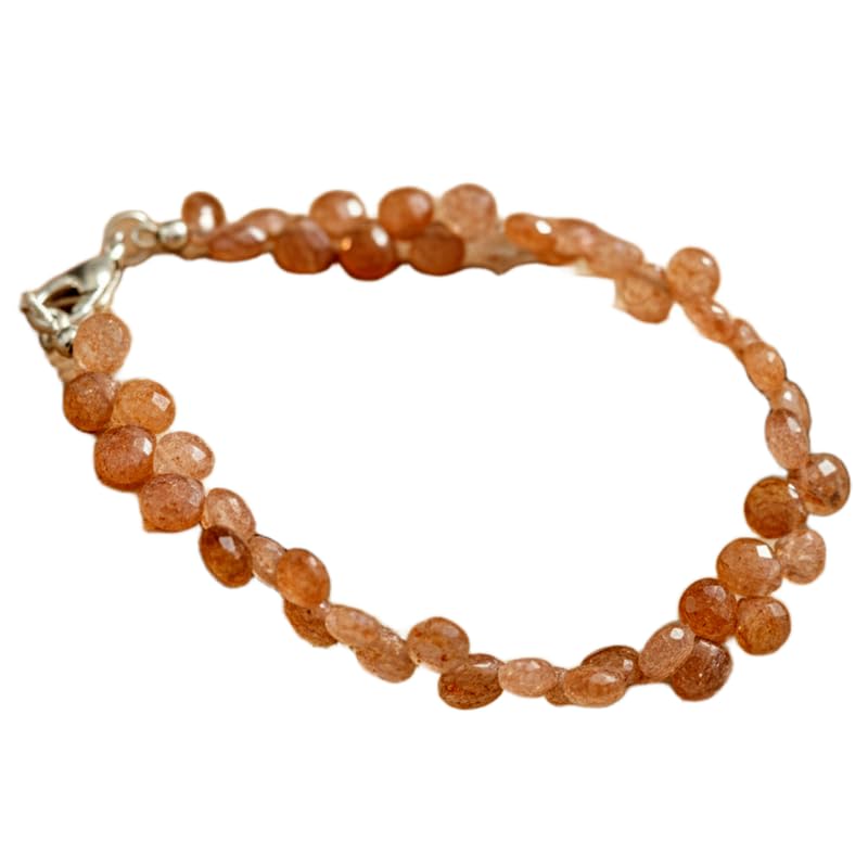 Bracelet pierre de lune pêche naturelle 7x5mm LKBEADS, bijou fait main en pierres facettées