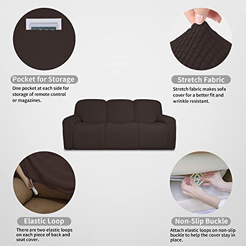 Housse de canapé 3 places imperméable Easy-Going extensible chocolat