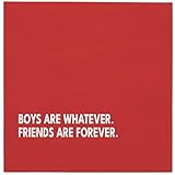 WRAPAHOLIC 50Pcs Valentine's Day Cocktail Napkins - 3-Ply Friends Forever Lettering Disposable Paper Napkins for Galentines Day Tableware Party Supplies - 5 x 5 In