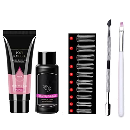 Kits de gel de extensión de uñas de puntas de uñas poli gel de uñas manicura 5pcs conjunto pgp003, kits de uñas de