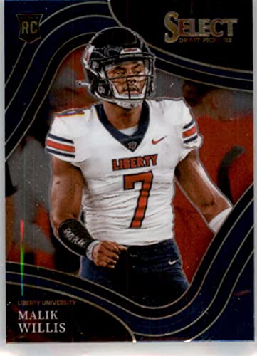 2022 Panini Select Draft Picks Retail Blue Football #102 Malik Willis Liberty Flames Field Level RC Rookie Officially Collegiate NCAA Licensed Trading Card (Stock Photo shown, card straight from pack and box in Near Mint to Mint Condition)