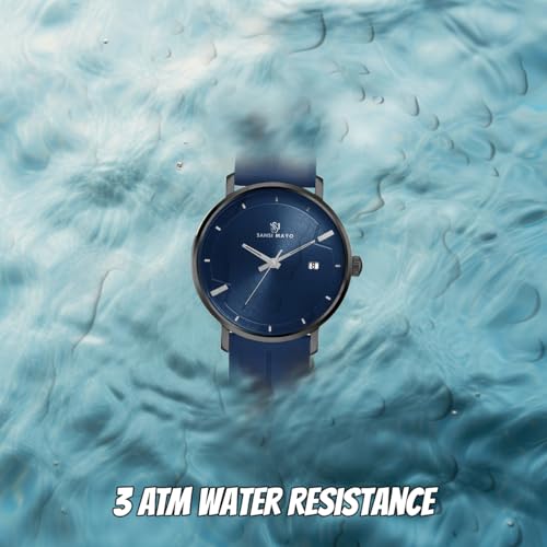 Image of Analog Watch for Men with Silicone Band | Magnetic Lock Strap | Japanese Quartz Movement | Water Resistant | Formal & Casual Wristwatch Gift