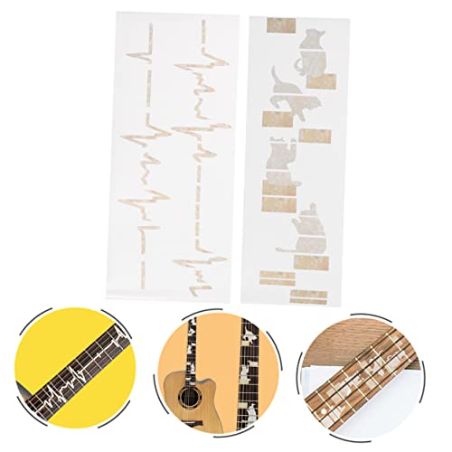 VALICLUD 2 Folhas De Adesivos De Escala De Guitarra Adesivo De Braço Decalques De Instrumentos Music