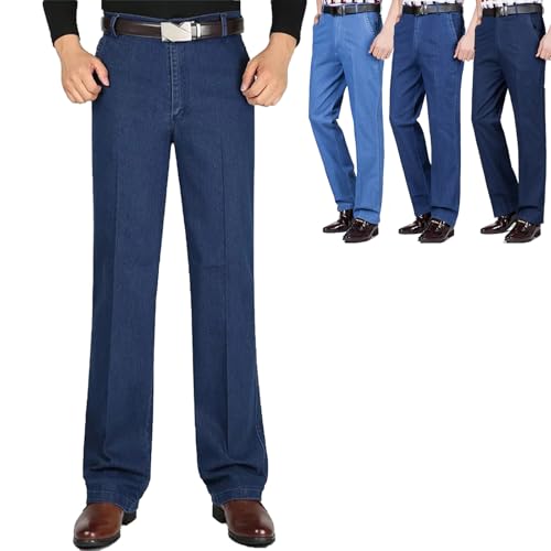 Jettjeans3 - Men's Classic Straight Fit Stretch Jeans, JettJeans for Men, Men's High Waist Straight Slim Fit Jeans