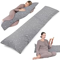 Seitenschläferkissen Schwangerschaftskissen Stillkissen 40 x 145 cm mit bezug Lagerungskissen, Kissen für Frauen und Seitenschläfer, Baby Pregnancy Pillow XXL 40x145