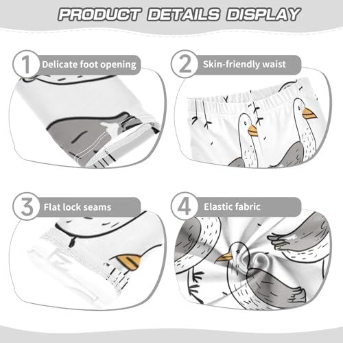 Toddler Girls Leggings Printed Yoga Pants Leggings Grey White Duck for Kids3