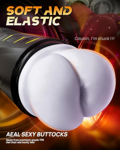 Image of Male Masturbator Ass Pocket Pussy Vagina Butt Sex Toys for Men - Adult Men Sex Toy with 9 Vibrating & 10 Thrusting, Flesh Soft 3D Textured, Masturbators Light Sex Machine Anus with Full Burst Mode