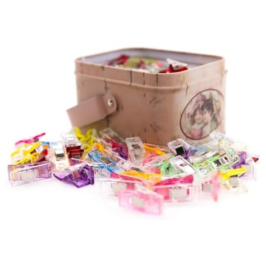 100 Pack Multipurpose Sewing Clips for Quilting and Crafts with Tin Box, Assorted Colors