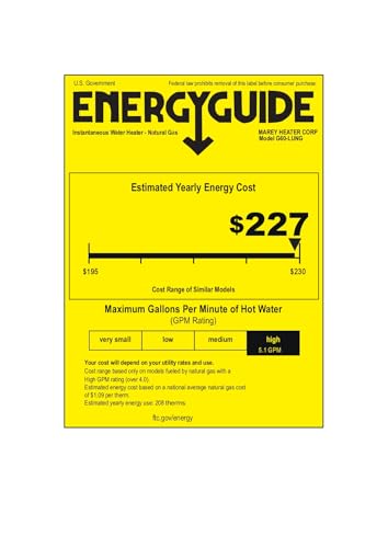 Marey GA30NG Tankless Water Heater Gas, 8.5 Gpm, 199,000 Btu, Natural Gas, High Efficiency thumb #6