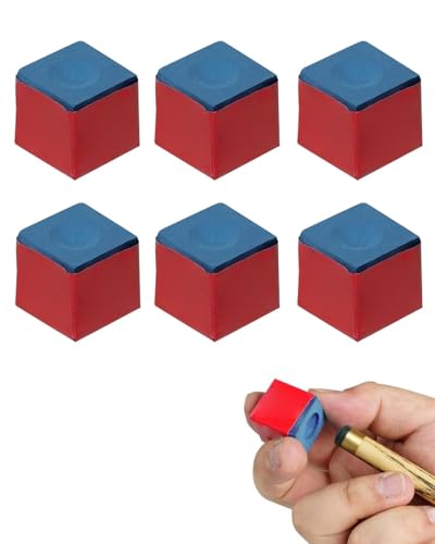HUVZOR 6 piezas tizas de billar estándar para tacos de billar antideslizantes para billar de billar, tizas de billar, tizas azules, tizas de billar