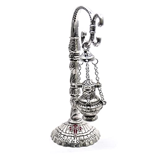 Surakey Brass Burners Hanging Censer Charcoal Incense Burner Christian Church Thurible Vintage Holder Cones Cross Fragrance Accessory Decoration for Churches Restaurants Office - M
