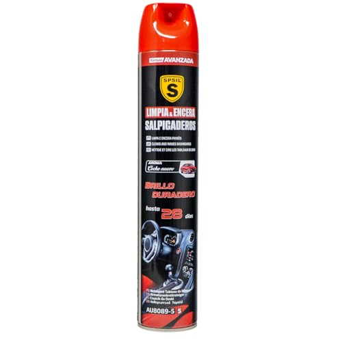 SPSIL Limpiador Abrillantador para Salpicaderos de Coche - Protección UV 28 Días y Efecto Antipolvo - Spray para Plásticos, Vinilos, Cuero Interior - Limpieza Profunda Nuevo 750ML