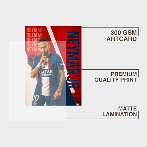Image of CodersParadise PSG Neymer Football Poster Frame | Premium A4 Framed Wall Art for Bedroom, Office & Gaming Setup | Bold Paris-Inspired Soccer Tribute Decor for Fans & Collectors