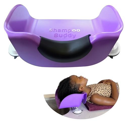 Image of Shampoo Buddy Portable Hair Wash Basin for Children, Toddlers, Kids, Teens | Portable Shampoo Bowl for use on Bathtub or Sink (Purple)