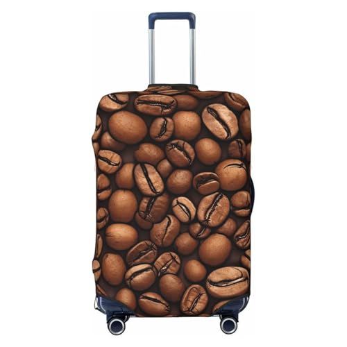 旅行用荷物カバー ファッション スーツケース プロテクター 面白い ローストコーヒー豆 スパンデックス 荷物カバー 洗濯可能 スーツケースカバー 傷防止 荷物カバープロテクター 18~32インチのスーツケースに適合, ブラック, X-Large