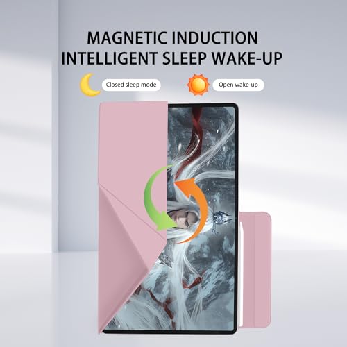 Image of Magnetic Case for Samsung Galaxy Tab S11 Ultra 14.6 Inch 2025 - Model SM-X930 /SM-X936 Tablet with S-Pen Holder, Auto Wake /Sleep Smart Tablet Cover, Pink