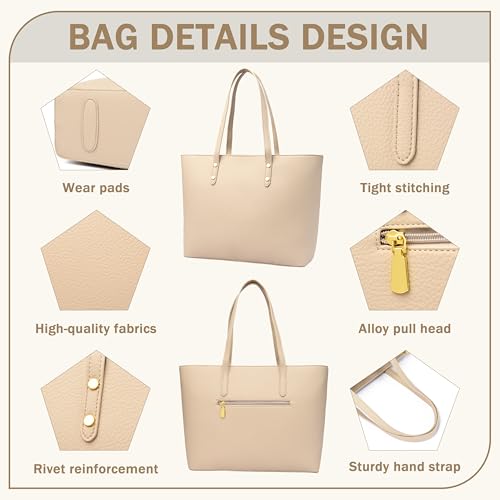 Image of FSD. WG Leather Purses and Handbags for Women Tote Shoulder Bag Satchel Handbag with Top Handles