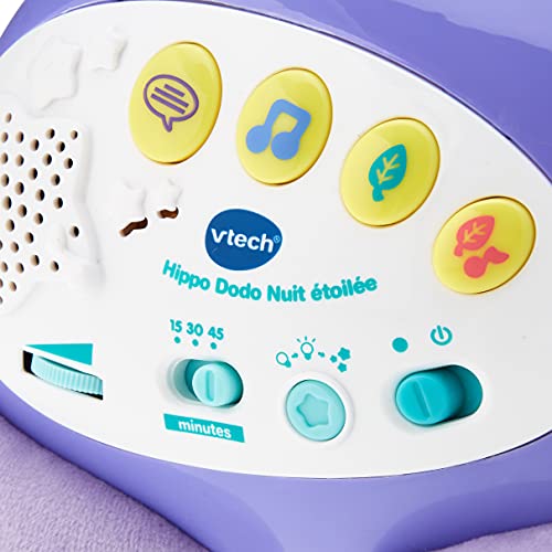 VTech Hippo Dodo Étoilée Veilleuse Bébé Musicale Projection Lumineuse au Plafond Musique Douce Berceuses Histoires et Sons de la Nature Cadeau de Naissance Contenu en Français - vue 7