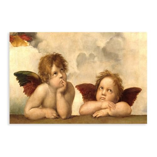 Toile Vierge Sixtine Raphaël pour décoration murale moderne de chambre à coucher 30x45cm