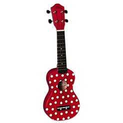 Ukulele- Sopran- Noir by Baton Rouge- Ladybug + Tasche - Les Beatles, Paul McCartney, John Lennon, RIngo Starr, George Harrison