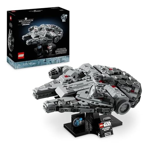 LEGO Star Wars Millennium Falcon, Set pour Fans de la Saga Vaisseau Spatial à Collectionner pour le 25e Anniversaire Décoration d'Intérieure Véhicule mythique, Cadeau d’Anniversaire pour Adultes 75375
