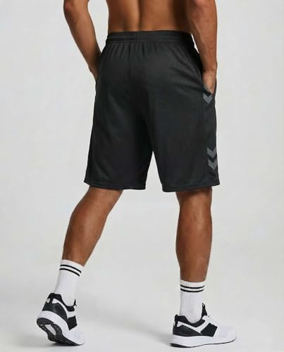 Image of Real Essentials 5 Pack: Men's 9 inch Mesh Shorts - Athletic Gym, Workout, Basketball, Running, Casual Lounge Activewear Pockets