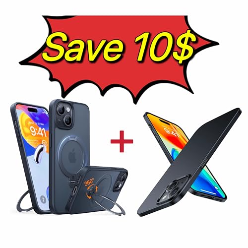 TORRAS 360°Spin Magnetic Stand for iPhone 15 Case