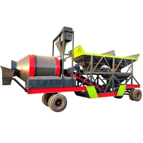 Mini planta dosificadora de concreto portátil compacta - Mezcladora de hormigón premezclada móvil para una fácil mezcla y transporte