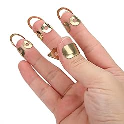 médiators, médiators de banjo Médiator en métal réglable creux 3pcs Index Finger 1Pc Thumb Banjo Guitar Ukulele Parts… - Les Beatles, Paul McCartney, John Lennon, RIngo Starr, George Harrison médiators, médiators de banjo Médiator en métal réglable creux 3pcs Index Finger 1Pc Thumb Banjo Guitar Ukulele Parts… – Image 3