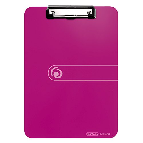 Herlitz 11226404 Klemmbrett, A4, opak beere mit Klemm-Mechanik