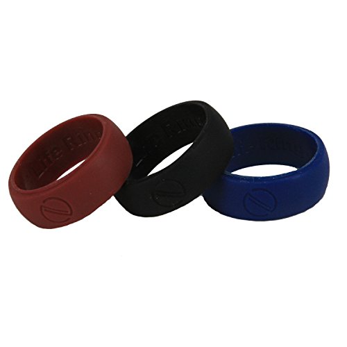Life Ring - Men's Silicone Wedding Ring For Active Lifestyles | Flexible, Safe And Durable Silicone Wedding Band Comes In Black, Blue And Red In Us Sizes | 100% Life Time Replacement Warranty Included! Makes Great Gift Or Stocking Stuffer! (Red, Size 8) #TOP2