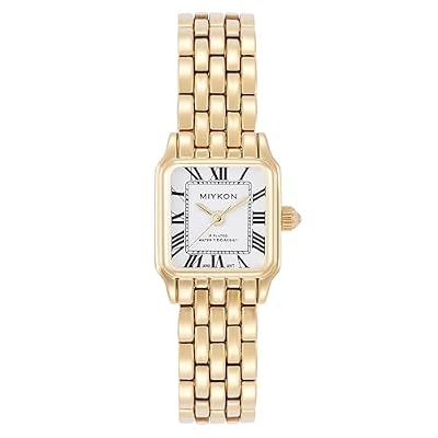 Miykon Gold Watch for Women with White Dial - Vintage Square Gold Dainty Watches for Women, Classic Luxury Style for Small Petite Thin Wrists, Bracelet Watch - Japanese Quartz, Waterproof to 100ft
