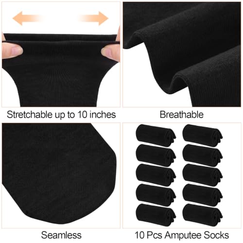 Image of 10 Pcs Prosthetic Stump Shrinkers Amputee Socks Stump Shrinker Prosthetic Limb Socks for Men Women