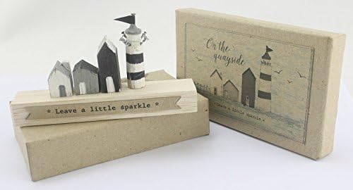 East of India On The Quayside Wooden Figures Ornaments Plaques Seaside Beach Caravan Love Gift Keepsake (Leave a Little Sparkle (4475))
