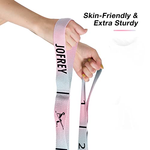 Jofrey Yoga Stretching Strap, Yoga Training Equipment Multi-Loop For Physical Therapy, Pilates, Yoga, Dance & Gymnastics Exercise And Flexible Pilates Stretch Band #TOP2