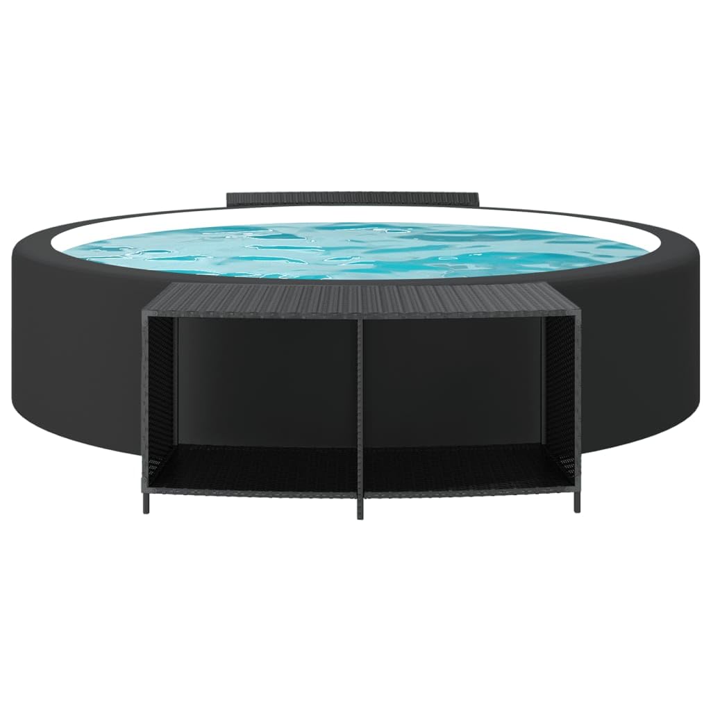 Mangloder - Scaffali da esterni, 2 pezzi, in polyrattan, 105 x 45 x 55 cm, mobili da giardino con spazio per piscina, vasca idromassaggio, idromassaggio, vasca idromassaggio, giardino e area esterna