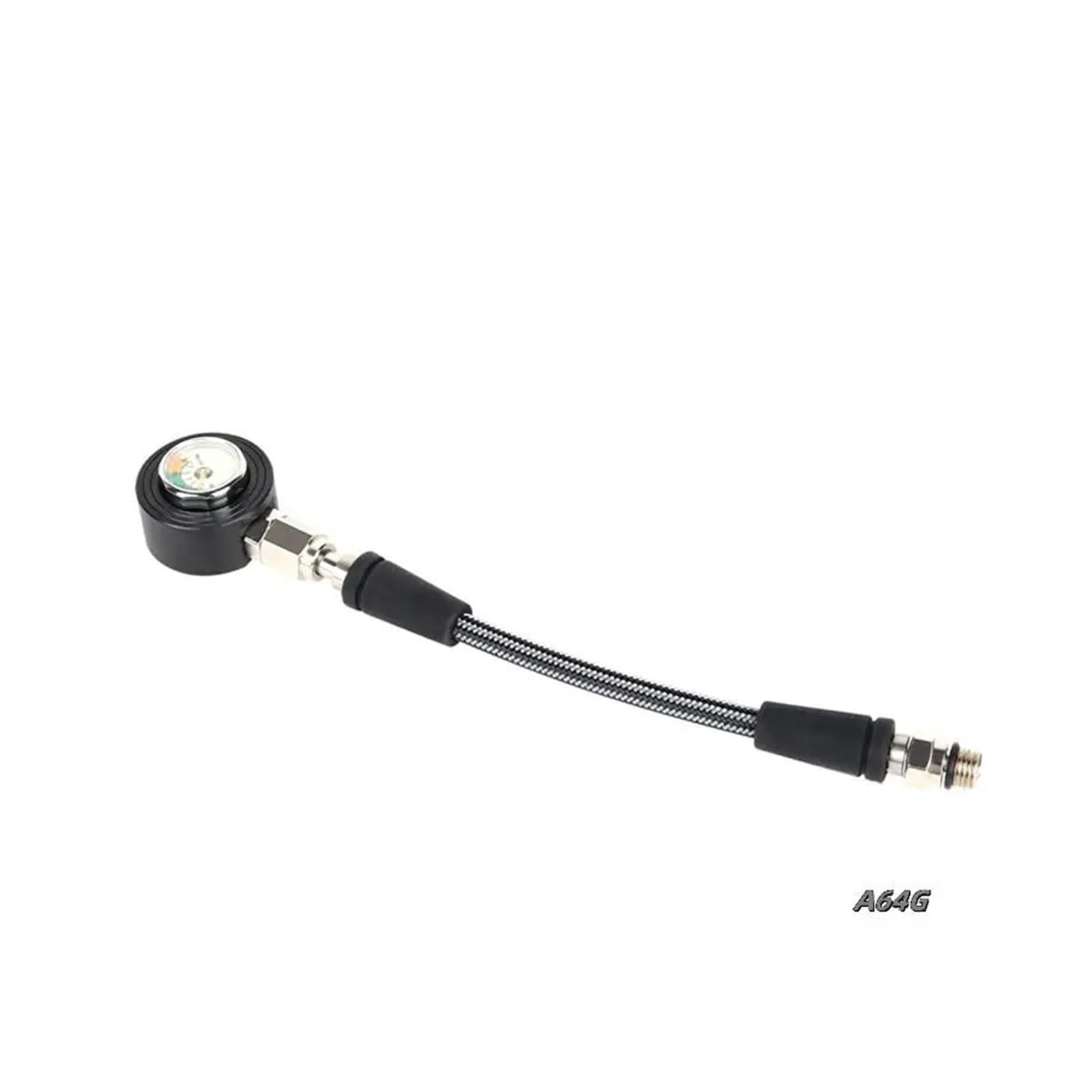 Genérico Manómetro de Buceo, manómetro Sumergible Luminoso con Manguera de Alta presión for regulador BCD(Black 80cm)