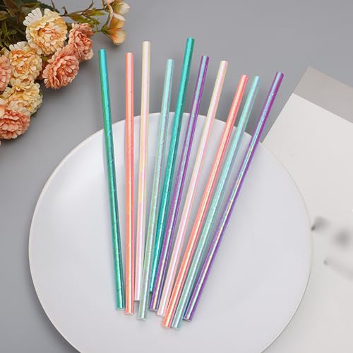 100 Pitillos de Papel Iridiscente para Fiesta miniatura 3