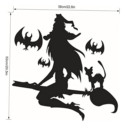 Adocarn Black Trim Window Decal Removable Wall Stickers Halloween Decals For Walls Nursery Wall Decorations Wall Decals Mural Party Supplies The Witch Detachable Black Wallpaper Mural #TOP1