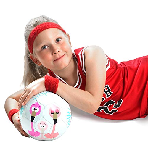 PP PICADOR Toddler Soft Soccer Ball Cute Cartoon Kids Ball with Pump Toy Gift for Kids, Children, Boys, Girls, Kindergarten (Grey Flamingo, Size 3) - Thumbnail 4
