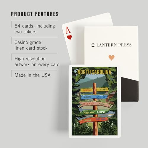 Lantern Press Baraja Poker North Carolina 52 Cartas miniatura 3