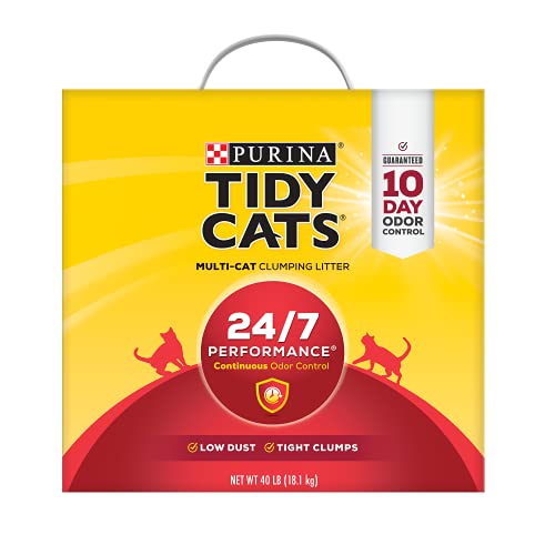 Purina Tidy Cats Clumping Cat Litter, 24/7 Performance Multi Cat Litter - 40 lb. Box