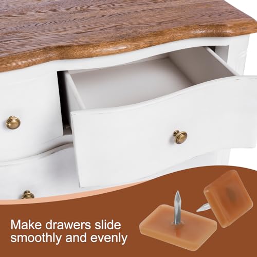 Amabro 30 PCS Drawer Slides, Tack-in Drawer Glides Nail-on Furniture Sliders for Repairing Dresser Plastic Stoppers Repair Protector Tools for Drawers Easily and Smoothly Pulling Out - Image 6